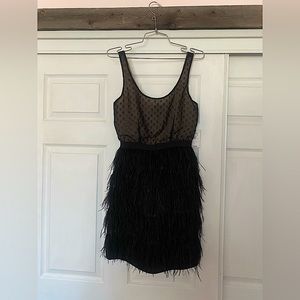 Temperance Dress size XS with faux ostrich feathers